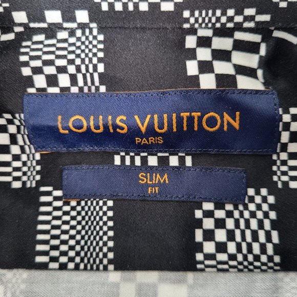 Louis Vuitton Men's Classic Black & White Distorted Damier Shirt - Picture 10 of 15